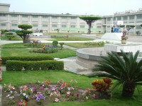  a view between the buildings